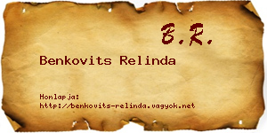 Benkovits Relinda névjegykártya
